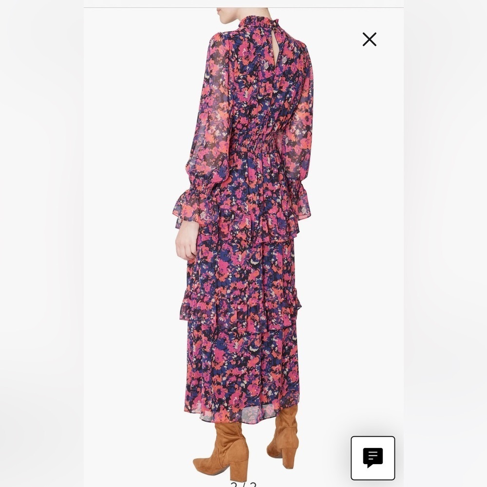 Julia Jordan Floral Printed Ruffle Tiered Long Sleeve Mock Neck Maxi Dress 14 - Picture 2 of 9